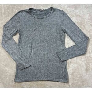 GUC Gap Womens Grey Heathered Long Sleeve Crewneck Knit Top Size M